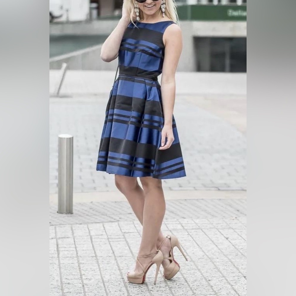 NWT Southern Tide Sleeveless Stripe Fit-and-Flare Dress - Picture 1 of 13